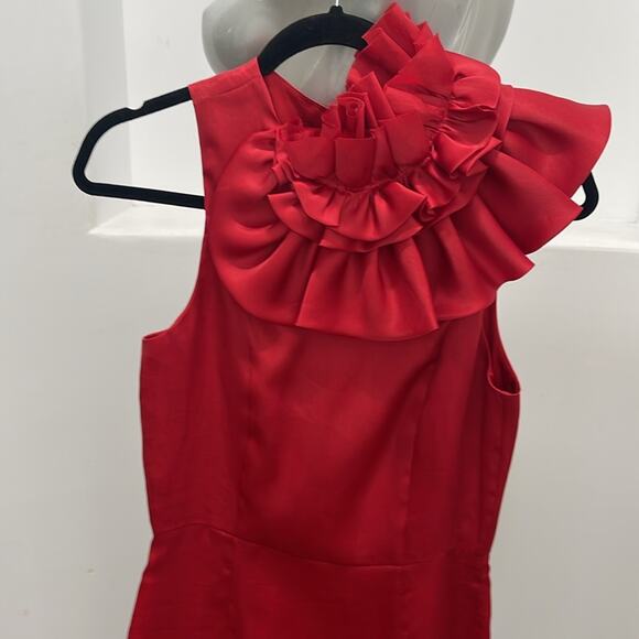 Thomas Wylde Red Ruffle Applique Silk Dress SZ S Fashion 2013 Spring Collection - Picture 6 of 15